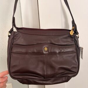 Vintage Etienne Aigner burgundy leather shoulder bag (NWT)
